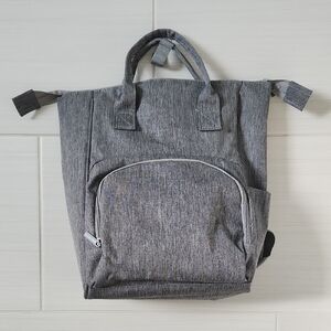 Stylish Gray Insulated Diaper Bag Backpack
